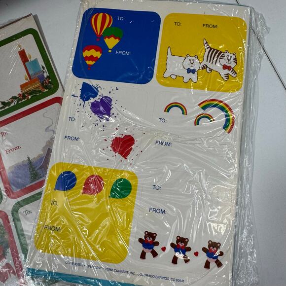 Lot of 7 (28 sheets) Vintage 1980s Gift Tags Labels Currant Christmas Birthday - Picture 5 of 10
